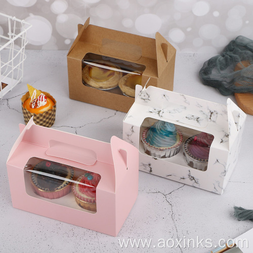 Dessert Box Packaging Window Cake Box With Divider